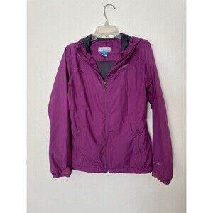 Columbia Jacket Womens Medium Purple Full Zip Hooded Lightweight Nylon